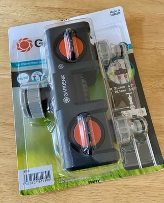 Gardena 2-Way Water Distributor Tap Connector Garden Hose Splitter Outdoor - Image 1 of 4