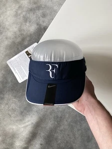 !BNWT Nike RF Rodger Federer Tennis Visor Hat Cap Featherlight Women Navy Blue - Picture 1 of 11
