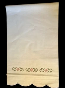 Vintage Canvas Scalloped Roller Window Shade 1940’s  32.5” X  49” - Picture 1 of 14