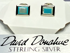 VTG 925 Sterling Silver DAVID DONAHUE 2 Color Mis-Matched Cufflinks, NOS - Picture 1 of 4