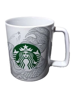 2020 Starbucks Green Mermaid Logo Coffee Mug 11 Fl Oz White Cup Sketch Design  - Picture 1 of 12