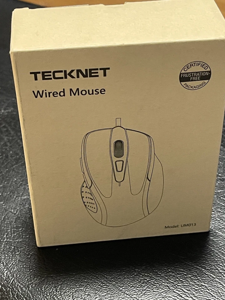TECKNET mouse Wired USB connection 6Button Model  UM013 Red - Image 1 of 4