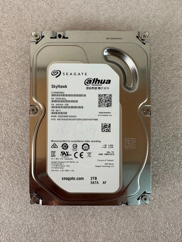 Seagate ST2000VX003 2TB Surveillance 3.5" inch HDD Hard Drive SATA - Image 1 of 1