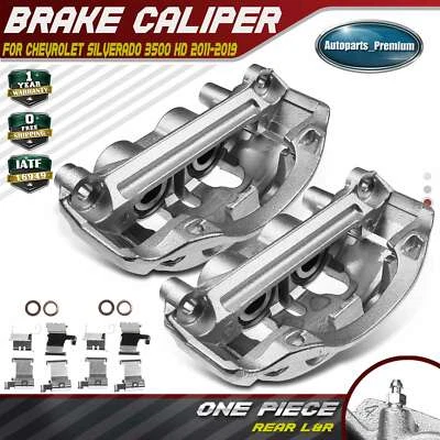 Pair Rear Brake Calipers w/ Bracket for Chevrolet Silverado 3500 HD 2011-2019 - Image 1 of 4