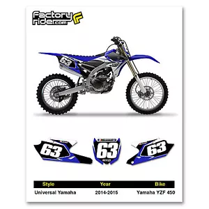 2014 - 2017 Yamaha YZF 450 Dirt Bike gráficos placas numéricas personalizadas - Imagen 1 de 4