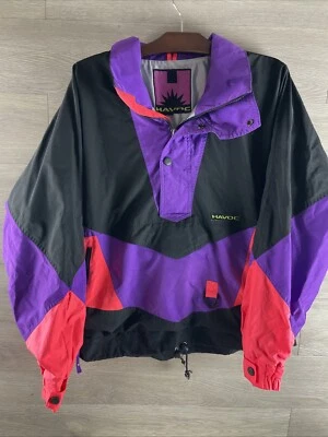 Vintage Havoc G5 Microcraft Retro Ski Jacket 80s 90s Rad Purple Hot Pink Black - Image 1 of 4