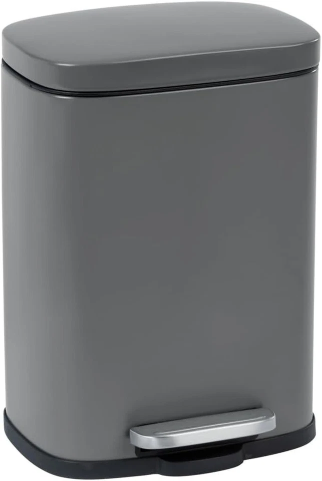 WENKO Treteimer Leno 5L grau mit Absenkautomatik 21,5x29,5x19cm NEU R2387 - Bild 1 von 1