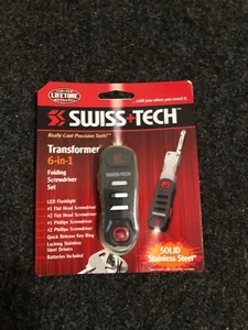SWISS TECH TRANSFORMER 6-in-1 FOLDING STAINLESS STEEL SCREWDRIVER SET KEY RING - Picture 1 of 1