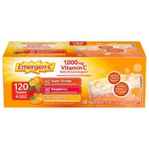 Emergen-C 1000 mg Vitamin C Daily Immune Support Variety Pack Drink Mix, 120 Pk - Picture 1 of 5
