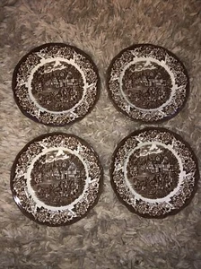 4 J&G Meakin STRATFORD STAGE Braun 7" Kuchen Dessert Teller Royal Staffordshire - Bild 1 von 12