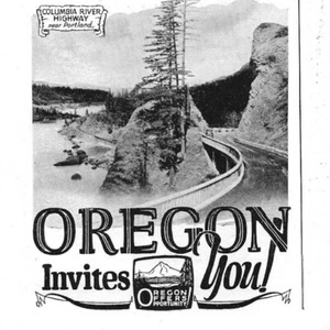 Vintage Oregon Tourism Print Ad Columbia River Highway Crater Lake Travel 1924 - Picture 1 of 2
