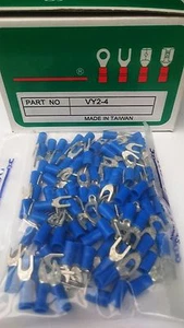2 PACK OF 100 BLUE FORK CONNECTS 16-14 - Picture 1 of 1