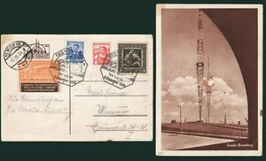 Austria - Zeppelin - Yv. o TP 373+442+445+viñeta- 1934 - Postal "Viena 2/12/34"  - Imagen 1 de 1