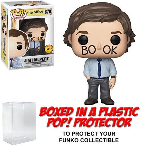 Funko POP! Television ~ JIM HALPERT (#870)(CHASE) FIGURE w/Protector Case Cover
