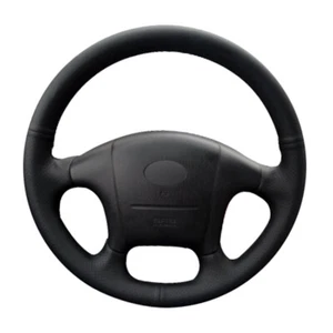 Black GenuineLeather Hand-stitched Steering Wheel Cover for Hyundai Sonata - Picture 1 of 14