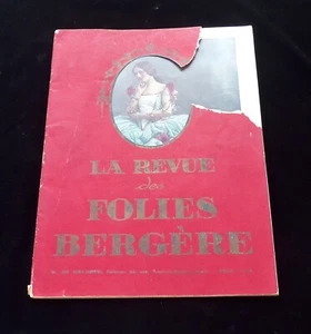 ANTIQUE LA REVUE DES FOLIES BERGERE FRENCH CABARET SOUVENIR BOOKLET PROGRAM 1920 - Foto 1 di 16