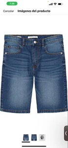 Calvin Klein Jeans Distressed Denim Shorts Boys 18 Houston Mid Blue Stretch Zip - Picture 1 of 2