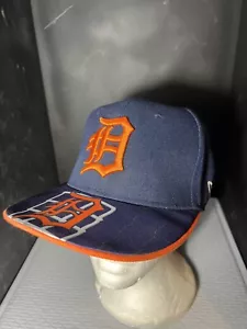 Vintage Detroit Tigers New Era Fits One Size Cotton Blue Orange Logo Hat (K5) - Picture 1 of 8