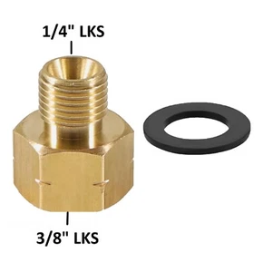 Übergang 3/8" lks x 1/4"lks LPG Gas Adapter Gaskocher Gasschlauch Gasherd Propan - Bild 1 von 8