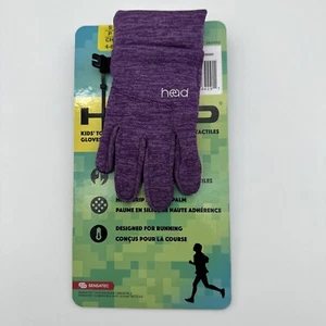 Girl's Head Touchscreen Gloves~Purple Size Small, Silicone Palm For Running Warm - Picture 1 of 7