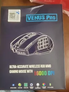UNOPENED BOX Venus Pro RGB Wireless MMO Gaming Mouse, 16,000 DPI Optical Sensor - Picture 1 of 3