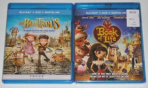 Kid Blu-ray DVD Lot - The Boxtrolls (Used) The Book of Life (New) - Picture 1 of 1