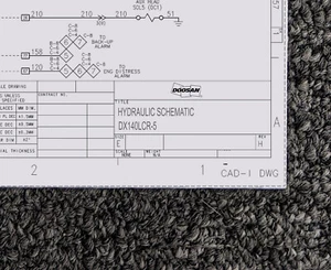 Doosan Excavator DX140LCR-5 Hydraulic Schematic Manual Diagram - Picture 1 of 1