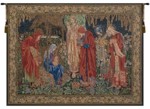 Adoration of the Magi Belgian Tapestry | Elegant Wall Hanging, Lined Backing - Picture 1 of 6
