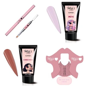 Acrygel Nail Kit Nail Forms Acrygel Brush 30 Ml Uv/led  - Picture 1 of 3