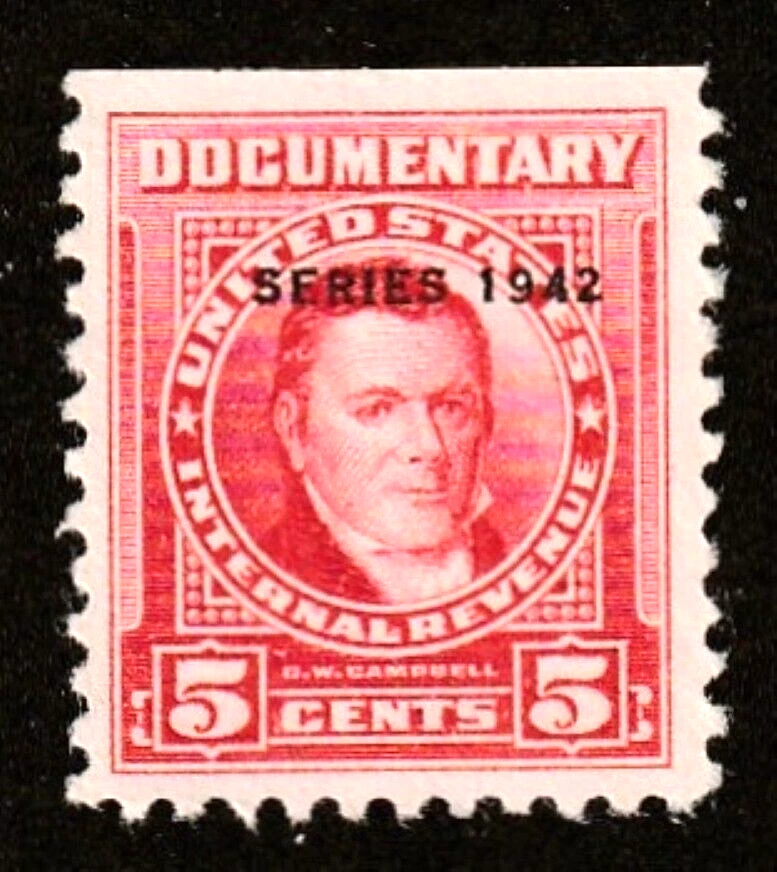 U. S. Revenue ~ Scott R340 ~ Series 1942 ~ 5c Red ~ DOCUMENTARY - Image 1 of 1