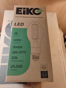 6, LED HID Replacement Filament Lamp 28W 4000 Lumens 3000K 120-277V E26 Base - Picture 1 of 5