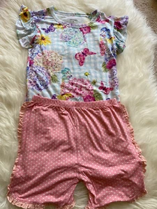 Pigiama bambina 95% viscosa disegno floreale taglia 9 anni Posh Penut - Foto 1 di 6