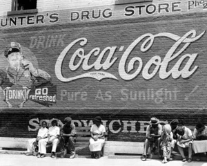Georgia Main Street Coca Cola Schild 30er Jahre 8x10 Nachdruck des alten Fotos - Bild 1 von 1
