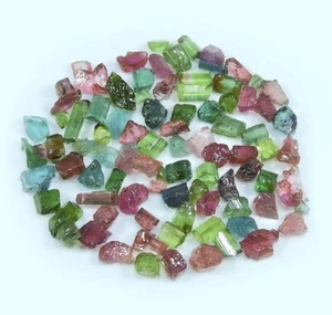 Piedra preciosa natural de turmalina en bruto de 20 quilates cristal multicolor hecha a mano  - Imagen 1 de 6