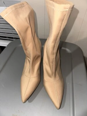 LILIANA tono piel 4.5" tacón Stiletto DORADO PEEP puntera botín mujer talla 5.5 Foto 1 de 3