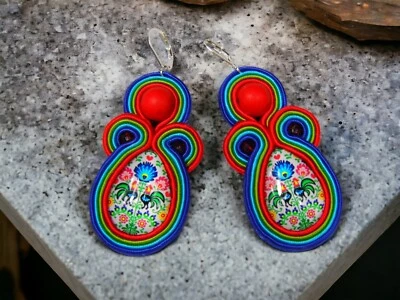 Ohrringe Technik soutache Kunsthandwerk , - Bild 1 von 4