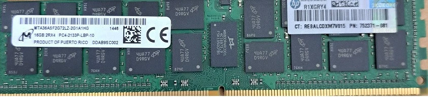 HP 128GB (8 X 16GB) PC4-2133P-LBP-10 DDR4 Reg ECC Ram mta36asf2g72lz-2g1a1hg - Immagine 1 di 1