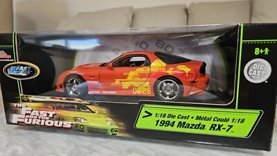 1994 Mazda RX-7 2Fast 2Furious 1:18 Racing Champion Orange Julius - Image 1 of 4