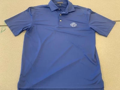 Camisa Polo Peter Millar Lahinch Club de Golf Verano Comodidad Azul Claro M Foto 1 de 3