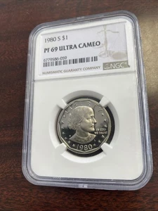 1980-S 1 $ NGC PF69 Ultra Cameo - Proof Susan B Anthony Dollar (SBA) - Bild 1 von 2