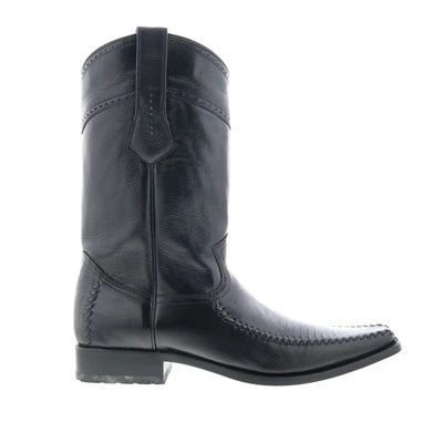 Botas vaqueras anchas negras teju lagarto punta cuadrada estrecha Los Altos para hombre Foto 1 de 4