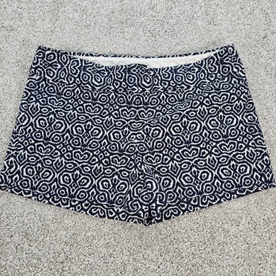 J. Pantalones cortos Crew para mujer talla 8 azul marino blanco estampado mezcla de algodón Foto 1 de 4