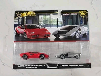 Paquete de 2 Lamborghini Countach LP5000 y Lancia Stratos de Hot Wheels Car Culture Foto 1 de 2