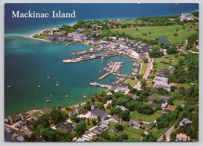 Postcard Aerial View of Historic Mackinac Island Michigan - John Penrod - Image 1 of 2
