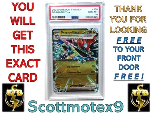 2024 Pokemon TWILIGHT MASQUERADE TWM EN #130/167 DRAGAPULT ex HP 320 PSA 10 - Picture 1 of 7