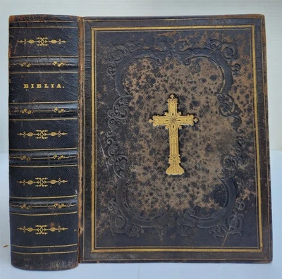 1854 BIBLE in LATVIAN antique PRINTED IN RIGA FOLIO - Image 1 of 4