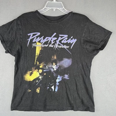 The Prince Estate Purple Rain Womens Graphic T-shirt Shirt Sleeve Black Size M - Image 1 of 4