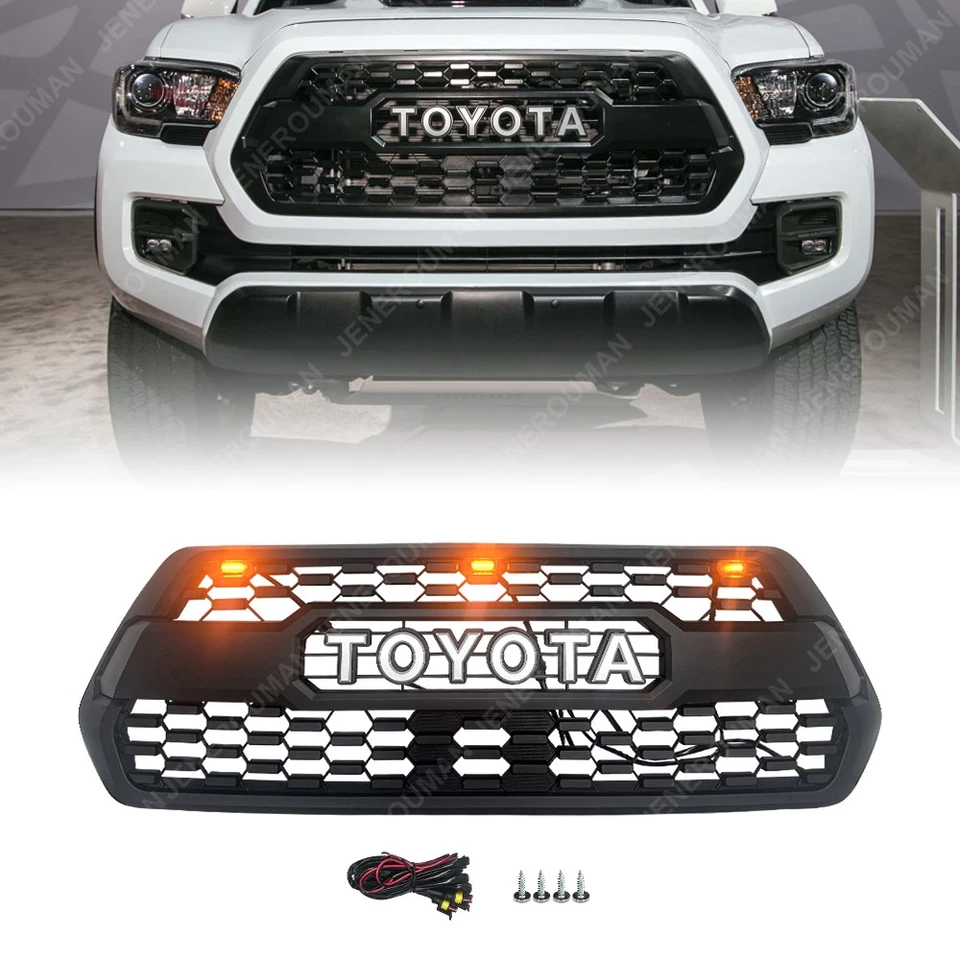 For 16-23 Toyota Tacoma Front Bumper Upper Grille Grill TRD Pro Style With Light Foto 1 de 4