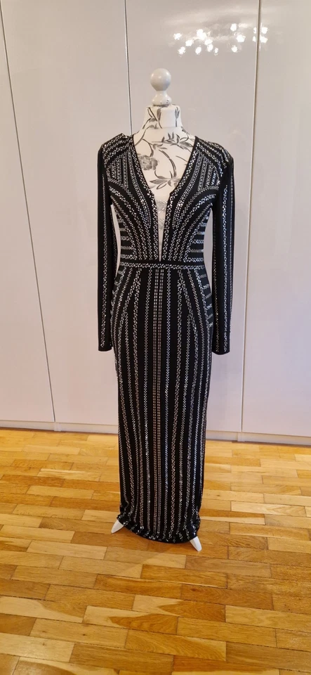 Abendkleid mit Glitzer schwarz Gr. 42 - Bild 1 von 4
