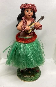 Hawaii Hula Girl Dashboard Doll w/ Ukelele Grass Skirt Nodder KC Co. 6.5" - Picture 1 of 6